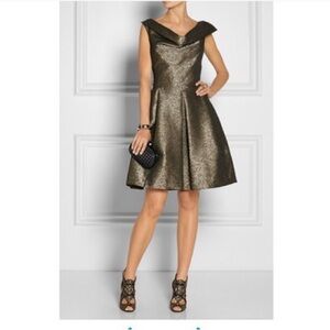 Vivienne Westwood Halton Dress Black/Gold Lurex Jacquard Size 42 Cocktail Ready!
